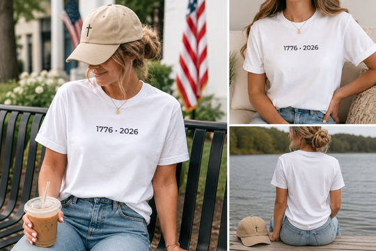 1776 2026 Unisex Tee | Minimal Patriotic T-Shirt | USA Heritage Tee