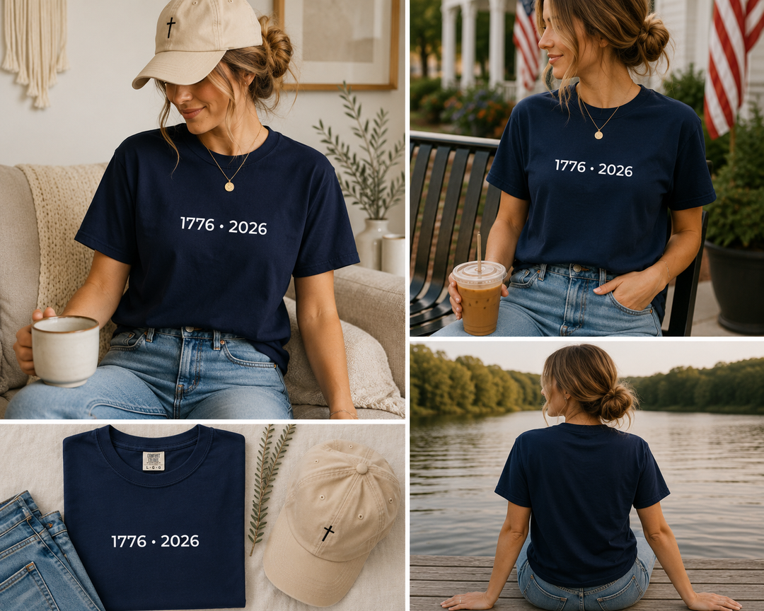 1776 2026 Unisex Tee | Minimal Patriotic T-Shirt | USA Heritage Tee
