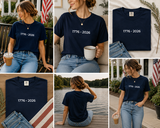 1776 2026 Unisex Tee | Minimal Patriotic T-Shirt | USA Heritage Tee