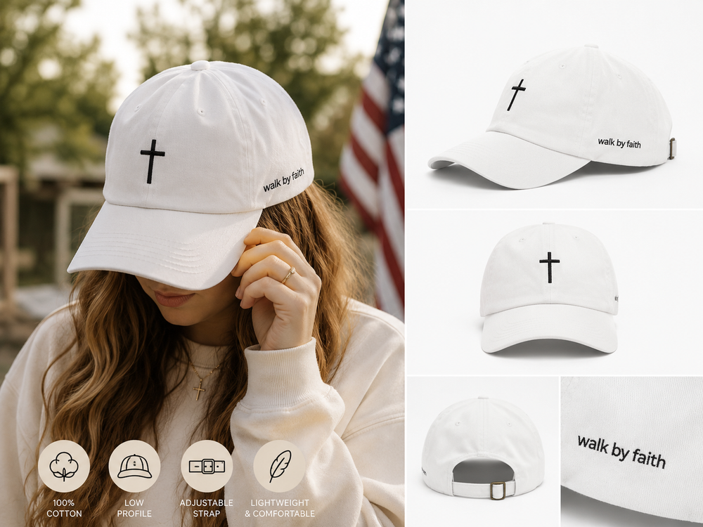Walk by Faith Hat | Christian Embroidered Baseball Cap