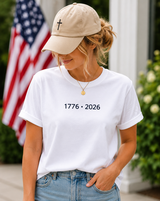 1776 2026 Unisex Tee | Minimal Patriotic T-Shirt | USA Heritage Tee
