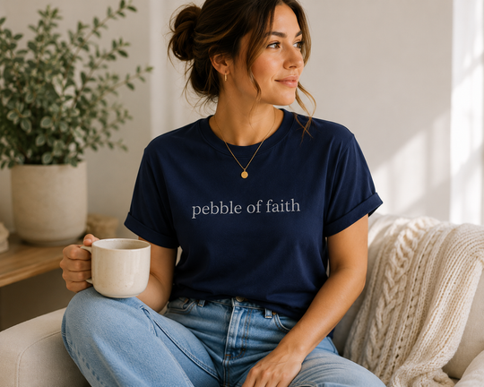 Pebble of Faith Minimal Logo Tee | Faith-Based Apparel | Christian Streetwear