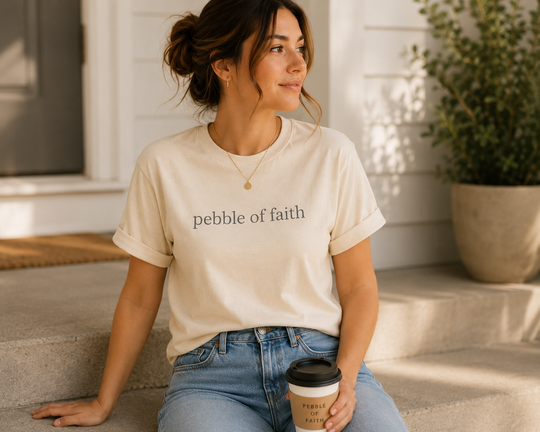 Pebble of Faith Minimal Logo Tee | Faith-Based Apparel | Christian Streetwear