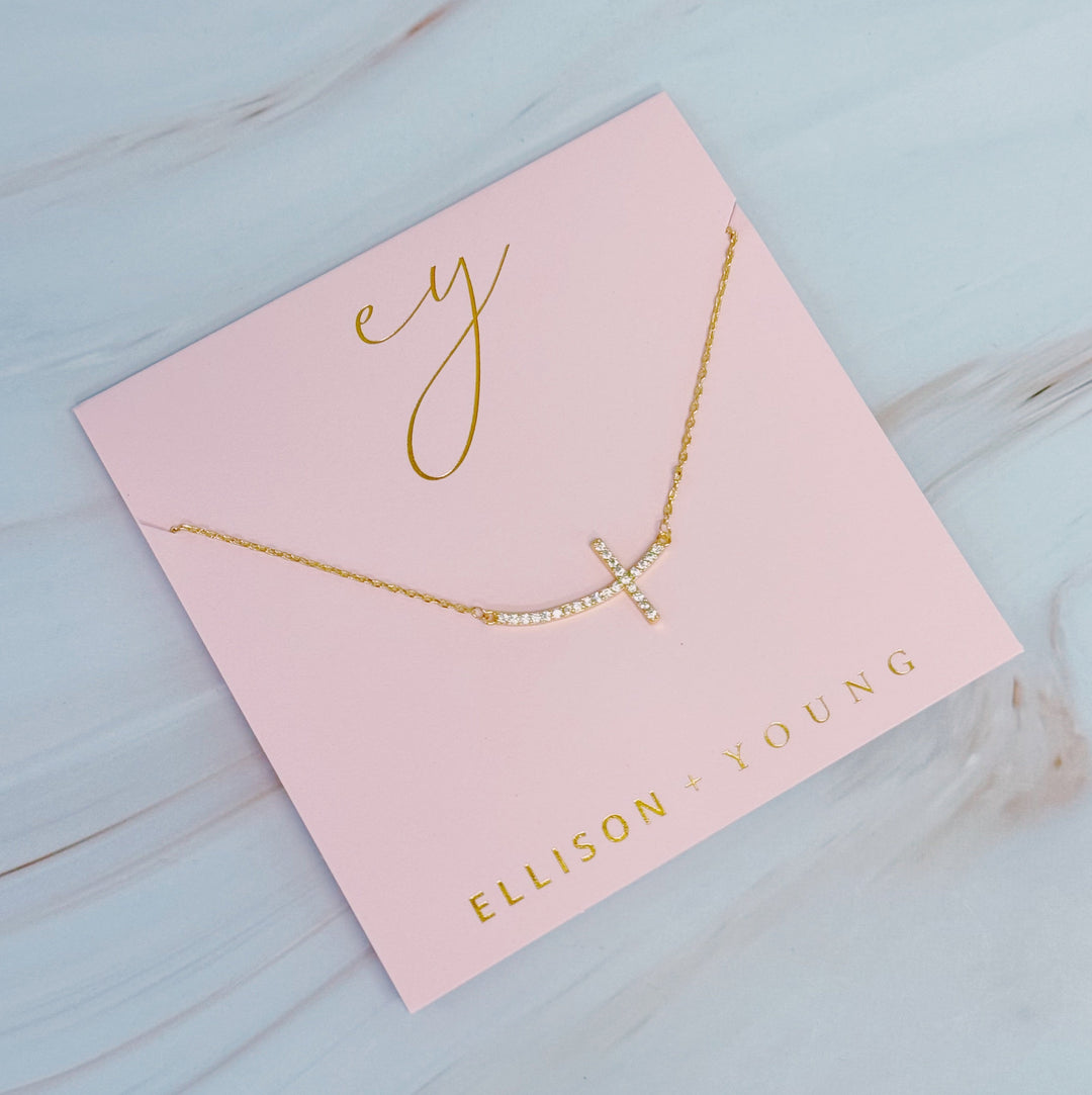 Shiny Side Cross Necklace-4