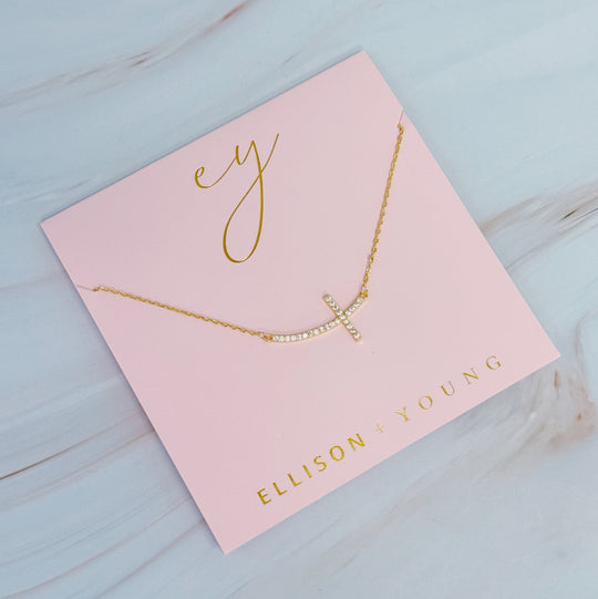 Shiny Side Cross Necklace-4