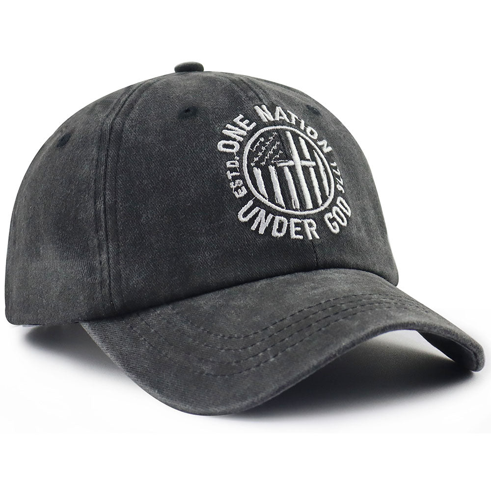 2-Pack One Nation Under God Adjustable Baseball Caps for Men &amp; Women