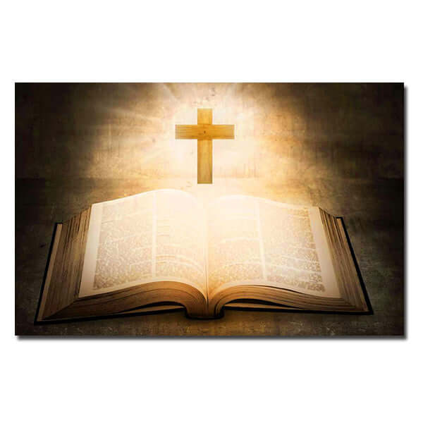 Elegant oil painting of Christian symbols