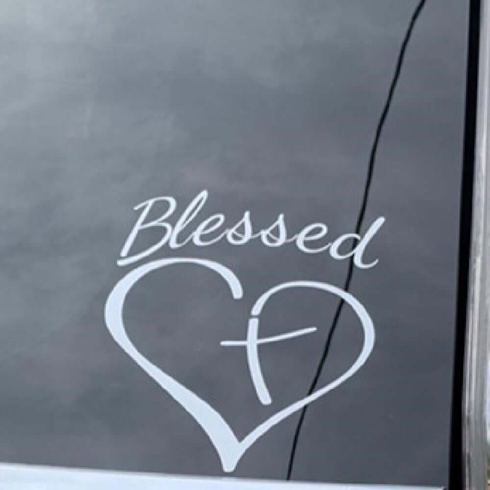 Blessed Car Decal applied on a beautiful stationery
