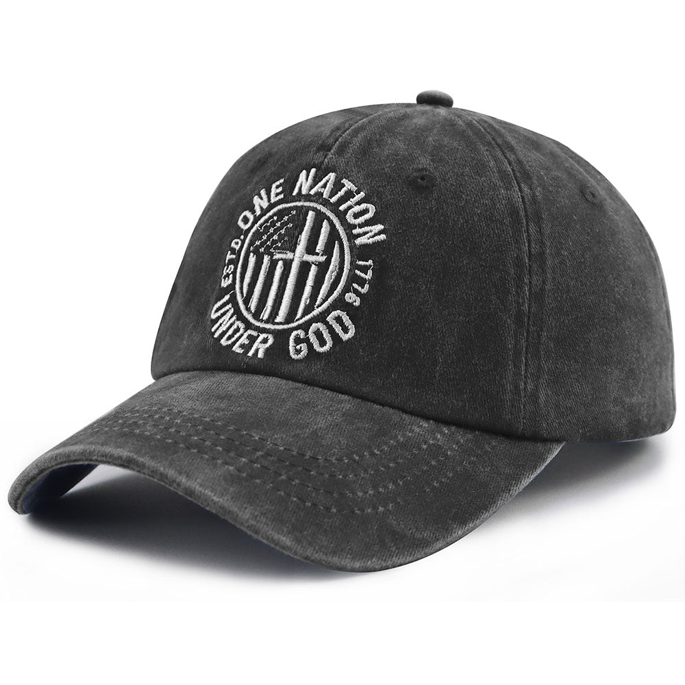 2-Pack One Nation Under God Adjustable Baseball Caps for Men &amp; Women