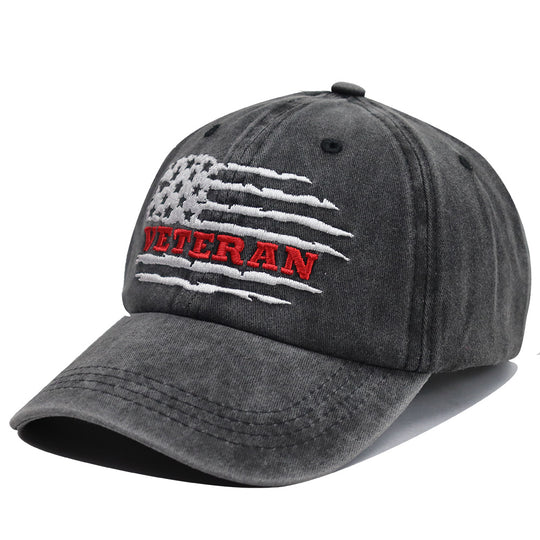 USA Patriotic Veteran Hat | Embroidered American Flag Baseball Cap