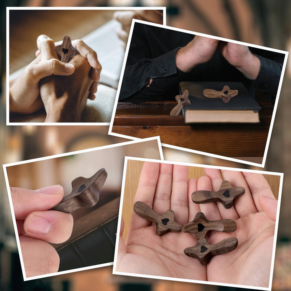 Black Walnut Wooden Cross Set of 10