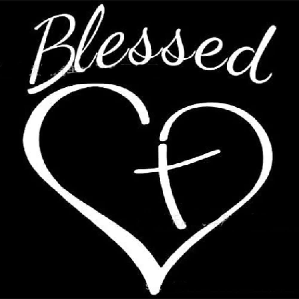 Close-up view of the Blessed Car Decal